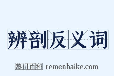 辨剖反义词是什么意思的图片